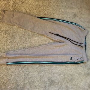 Grey w/ blue striped PINK sweatpant joggers